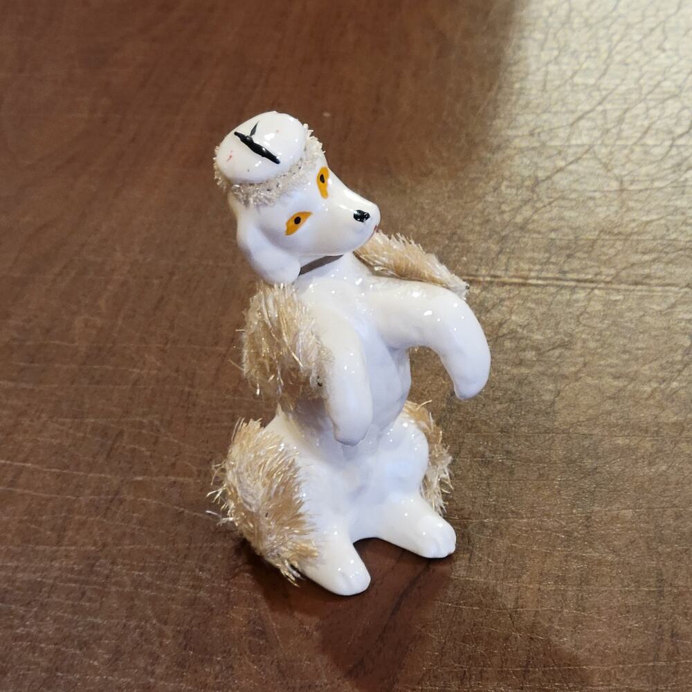 Vintage Mid-Century porcelain dog poodle